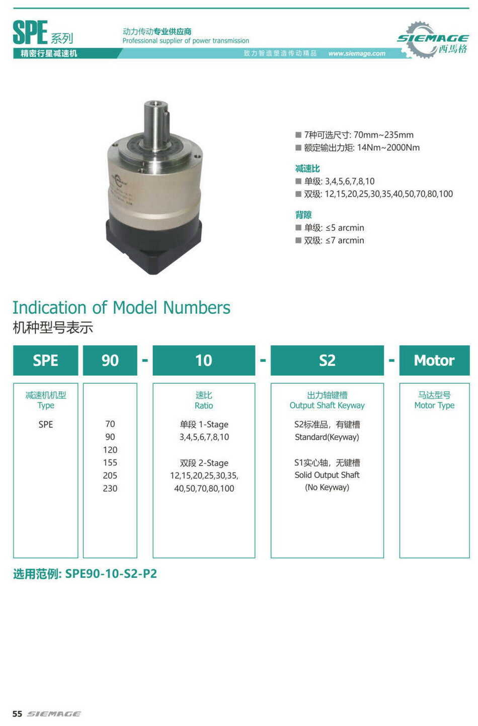 西马格精密行星减速机SPE