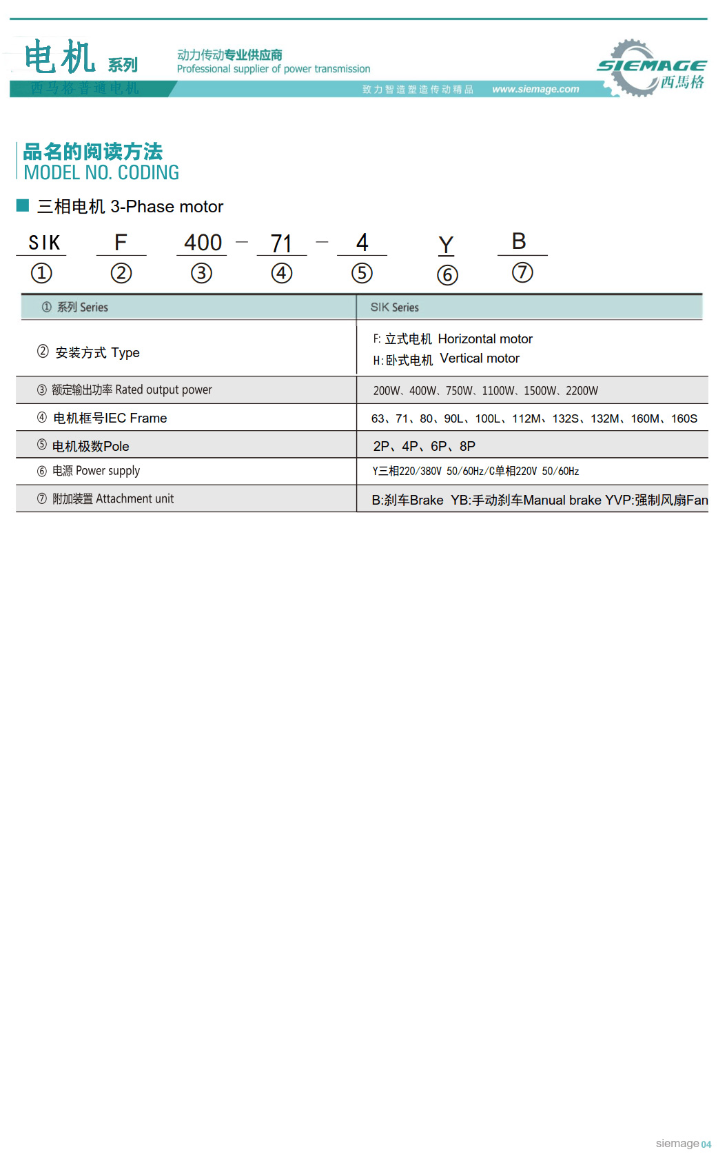 西马格普通电机